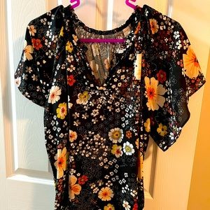NWT loft size large floral dress shirt